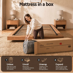 Giselle Bedding King Mattress 37cm 4-in-1 Adjustable Firmness Cooling Gel Memory Foam Dual-Zone Flippable for Couples