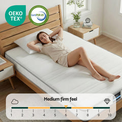 Giselle King Single Mattress 20cm with Reinforced Edge Support Egg-Crate Foam