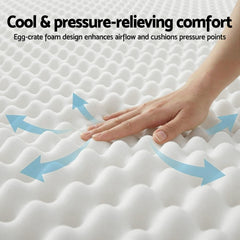 Giselle Queen Mattress 20cm with Reinforced Edge Support Egg-Crate Foam