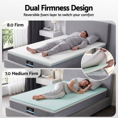 Giselle Bedding King Single Mattress 23cm Pocket Spring Mattress with Adjustable Firmness Reversible Foam Layer for Medium Firm & Firm Support Motion Isolation Bedroom Bed