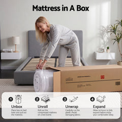 Giselle Bedding King Single Mattress 23cm Pocket Spring Mattress with Adjustable Firmness Reversible Foam Layer for Medium Firm & Firm Support Motion Isolation Bedroom Bed