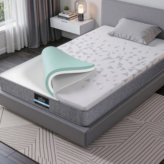 Giselle Bedding Single Mattress 23cm Pocket Spring Mattress with Adjustable Firmness Reversible Foam Layer for Medium Firm & Firm Support Motion Isolation Bedroom Bed