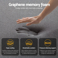 Giselle Bedding King Mattress 35cm Euro Top with Graphene Cooling Comfort Medium Firm