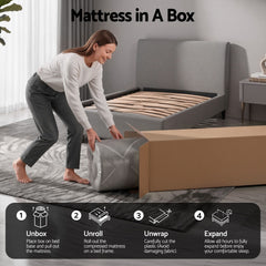 Giselle King Single Mattress 26cm Firm Pocket Spring Dual Edge Support Dark Grey