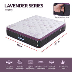 Giselle King Euro Top Mattress Firm Pocket Spring Edge Support