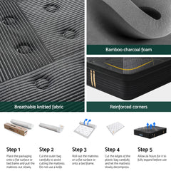 35cm Giselle Mattress Queen Bed Bamboo Pocket Firm Foam