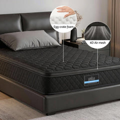 Giselle Bedding Mattress 34cm 5-Zone Pocket Spring Egg-crate Memory Foam Single