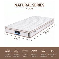 Giselle 20cm Firm Single Mattress Pocket Spring for Bedroom or Guest Room