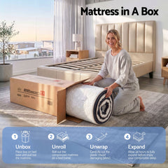 Giselle 35cm King Single Mattress Firm with Copper Memory Foam and Edge Support