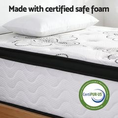 Giselle Bedding King Single Mattress 30cm Pocket Spring Euro Top Medium Firm Foam