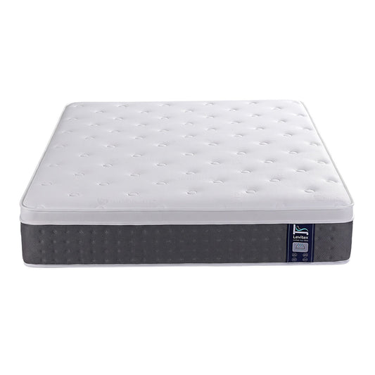 Levitex King Mattress Lumbar Support, 5-Zone Pocket Springs & 2-Row Hardened Edges for Deep Sleep, Cooling Gel Memory & Egg-Crate Foam