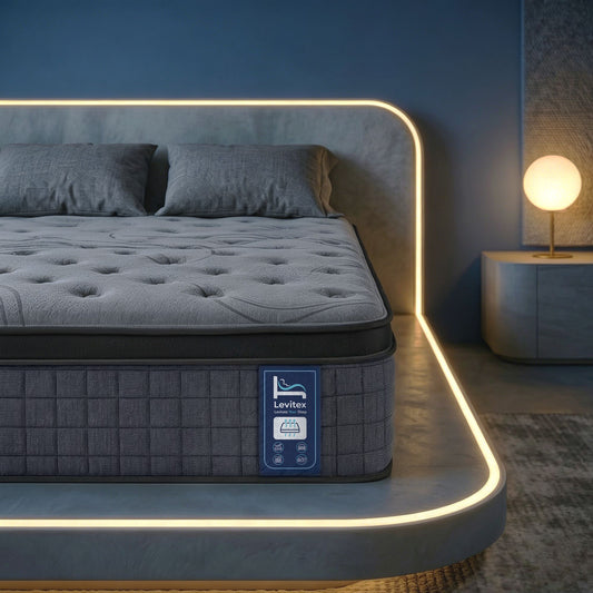 Levitex king Mattress 33 cm 7-Zone Pocket Spring 8.0 Extra Firm with Dual-Row Edge Support & Breathable Knit Cover