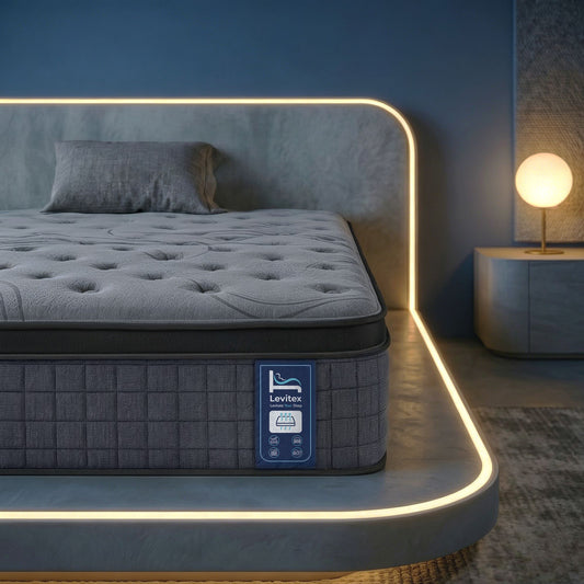 Levitex King Single Mattress 33 cm 7-Zone Pocket Spring 8.0 Extra Firm with Dual-Row Edge Support & Breathable Knit Cover