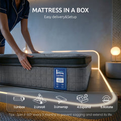 Levitex King Single Mattress 33 cm 7-Zone Pocket Spring 8.0 Extra Firm with Dual-Row Edge Support & Breathable Knit Cover