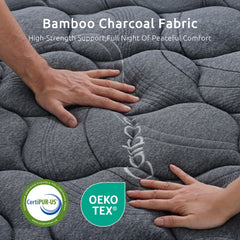 Levitex Double Mattress 25 cm Hybrid Pocket Spring with 4cm Egg Crate Foam for Deep Sleep Bamboo Charcoal Fabric