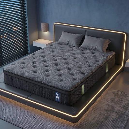 Levitex Double Mattress 34 cm 5-Zone Pressure Relief Pocket Spring with Reinforced Edge Support & Breathable Gel Memory Foam Hybrid Mattress