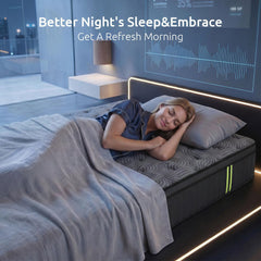 Levitex Single Mattress 34 cm 5-Zone Pressure Relief Pocket Spring with Reinforced Edge Support & Breathable Gel Memory Foam Hybrid Mattress