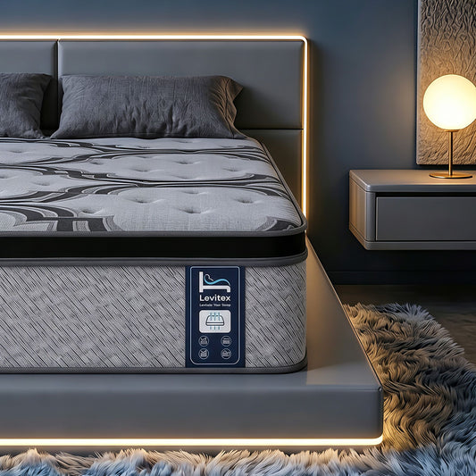 Levitex King Mattress 34 cm 5-Zone Pocket Spring with Latex & Memory Foam or Extra Lumbar & Shoulder Support