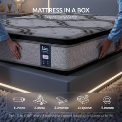 Levitex Queen Mattress 34 cm 5-Zone Pocket Spring with Latex & Memory Foam or Extra Lumbar & Shoulder Support