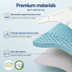 Giselle Bedding 5cm Memory Foam Mattress Topper 7-Zone King Single