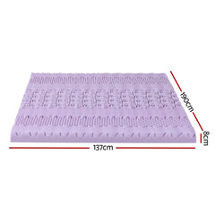 Giselle 8cm Memory Foam Mattress Topper Lavender Infused Bamboo Cover 7-Zone Double