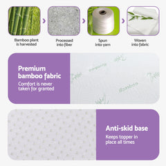 Giselle 8cm Memory Foam Mattress Topper Lavender Infused Bamboo Cover 7-Zone King Single