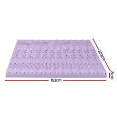 Giselle 8cm Memory Foam Mattress Topper Lavender Infused Bamboo Cover 7-Zone Queen