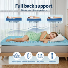 Giselle 8cm Memory Foam Mattress Topper Gel Egg Crate Foam Bamboo King