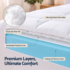 Giselle 8cm Double Memory Foam Mattress Topper Pillow Top with Gel Foam
