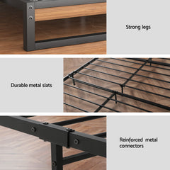 Artiss Bed Frame Queen Size Metal Frame DANE with Mattress