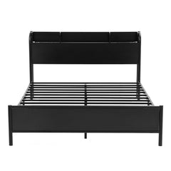 Artiss Bed Frame Queen Size with Storage Shelf Headboard Charging Station GRID