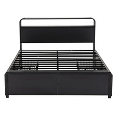 Artiss Queen Metal Bed Frame 4 Drawers Hidden Storage Headboard HEDY