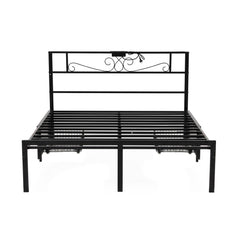 Artiss Double Bed Frame with Charging Station & Storage Drawers Metal