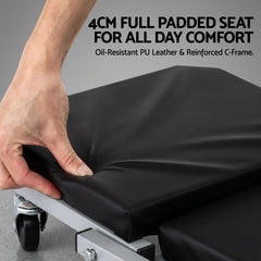 Giantz Garage Creeper 2-in-1 Mechanic Stool Rolling Automotive Z Creeper Seat