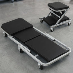 Giantz Garage Creeper 2-in-1 Mechanic Stool Rolling Automotive Z Creeper Seat