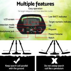 Metal Detector 220MM Deep Sensitive Water Resistant Pinpointer Treasure Hunter