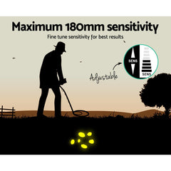 Metal Detector 180MM Deep Sensitive Water Resistant Treasure Hunter Gold Digger Yellow