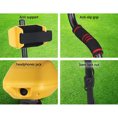 Metal Detector 180MM Deep Sensitive Water Resistant Treasure Hunter Gold Digger Yellow