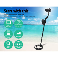 Metal Detector 220MM Deep Sensitive Water Resistant Treasure Hunter Gold Digger