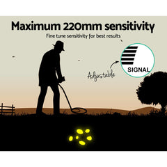 Metal Detector 220MM Deep Sensitive Water Resistant Treasure Hunter Gold Digger
