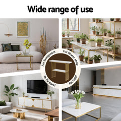 Artiss Console Table Marble Effect White&Gold