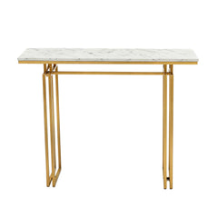 Artiss Console Table Hallway Entryway Table Marble Effect 110CM White & Gold