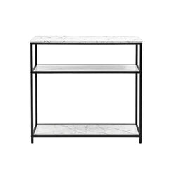 Artiss Console Table Marble Effect 3-Tier Sofa Entryway Side Table 90CM White