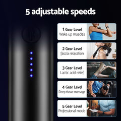 Everfit Massage Gun U-shaped Extended Handle Percussion Massager 4 Heads