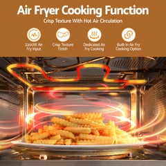 Devanti Built In Microwave Oven 30L Grill Air Fry Convection Silver