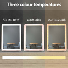 Embellir Compact Makeup Mirror w/ LED Light Portable Foldable Travel Beauty Pink