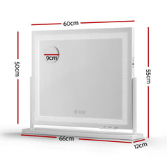 Embellir Makeup Mirror 60x50cm 360~ Rotatable Vanity Mirror with Lights Crystal LED