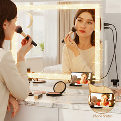 Embellir Makeup Mirror 60x50cm 360~ Rotatable Vanity Mirror with Lights Crystal LED