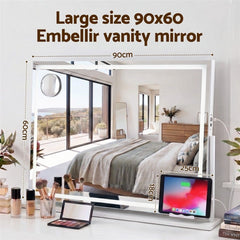 Embellir 90x60cm Makeup Mirror 360 degree Rotatable Vanity Mirror 10x magnifing