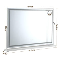 Embellir 100x70cm Makeup Mirror 360 degree Rotatable Vanity Mirror 10x magnifing